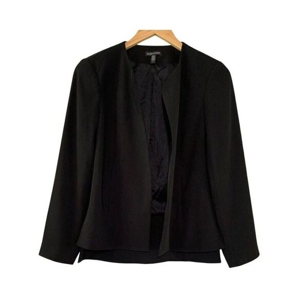 Eileen Fisher Black Open Front Lightweight Silk Lined Blazer Women’s Size 2 - Picture 1 of 4